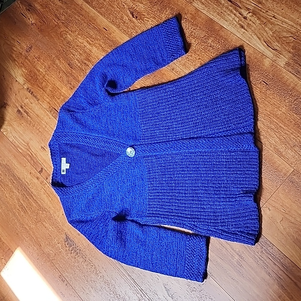 Royal Blue Single Button Lightweight Sweater - image 1